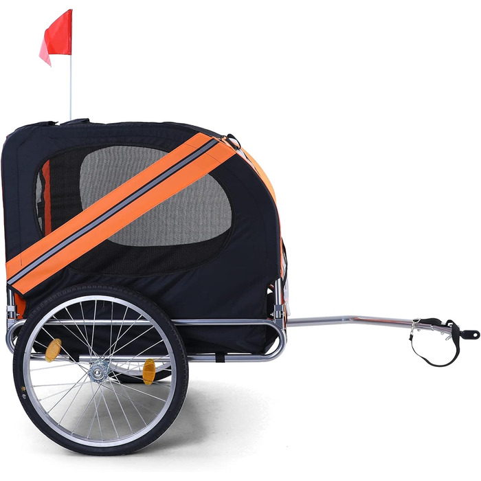 Причіп для велосипеда для собак, складний, до 40 кг, помаранчево-чорний