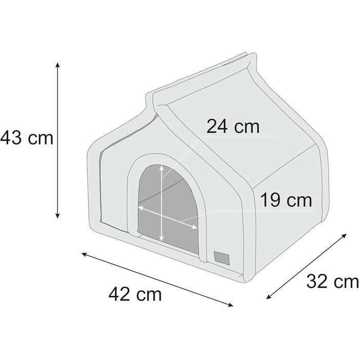 Будинок для собак та котів, великий, 42 x 32 см, бежевий