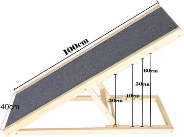 Рампа для собак DayPlus – для авто, ліжка, дивана. Дерев'яна, складана, до 150 кг (70x35см)