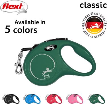 Рулетка для собак Flexi Classic S, 5 м, оливковий, до 15 кг