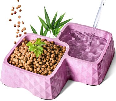 Набір мисок для котів та маленьких собак ne&no® з бамбука, фіолетовий (до 400г корму, 350мл води)
