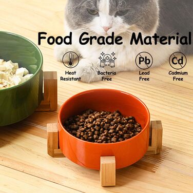 Набір мисок для котів та собак Petygooing з кераміки, на підставці, годівниця та поїлка, середнього розміру, неслизькі, комплект з 2 мисок для котів, миска для маленьких та середніх собак (800 мл/3,6 (Миски для цуценят/маленьких собак та котів 400 мл*2), 