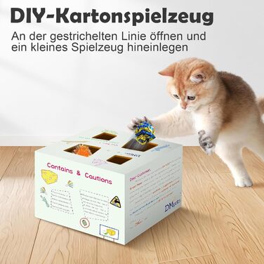 Інтерактивна іграшка для котів Migipaws 3 в 1: MigiBox з 12 отворами, електрична, з підсвічуванням, паперова, для розваги котів, перезаряджається