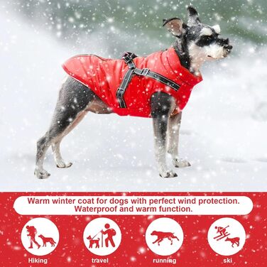 Водонепроникна жилетка для собак на зиму, без рукавів, з лямками, для маленьких собак (L)