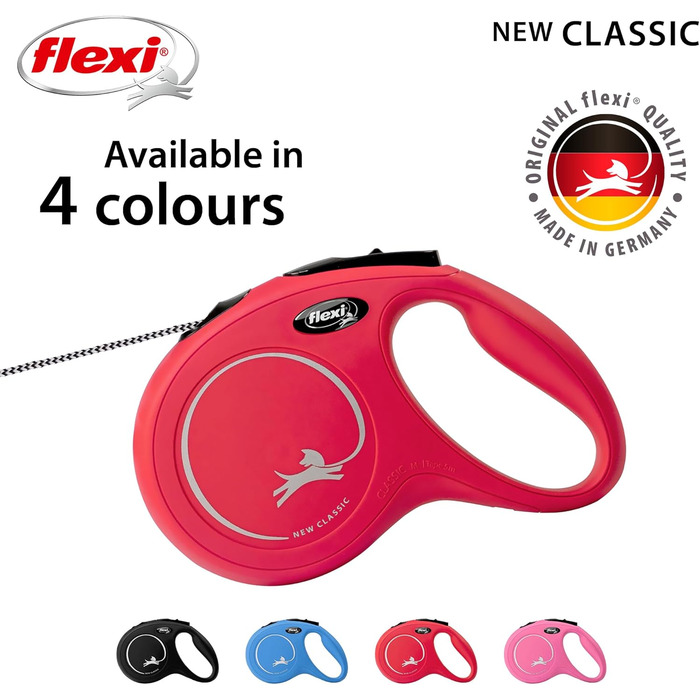 Рулетка для собак FLEXI Classic, червона, 5 м, до 25 кг