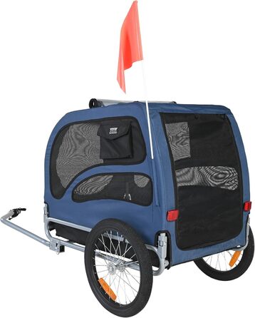 VEVOR Причіп для собак, вантажопідйомність до 45,4 кг, легкий, складна конструкція, універсальний кріплення, відбивачі, прапор