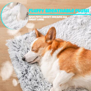 Велике собаче ліжко YAGE, миючий матеріал, ортопедичне ліжко, матрац для собачого будки, довге плюшеве ліжко, заспокійливе ліжко для собак, що бояться (L-90 см, сірий) L-90x70CM сірий