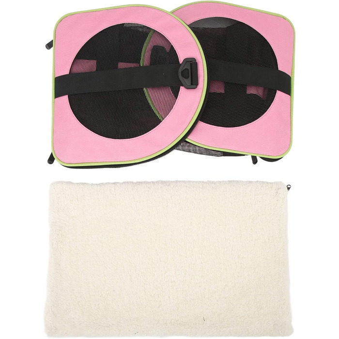 Сумка-переноска для тварин Cloimei Premium 600D Nylon, рожева, для подорожей, з вентиляцією, регульований ремінь