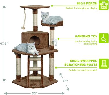 Когтеточка для котів Go Pet Club, 120 см, коричнева