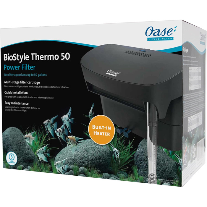 Внутрішній акваріумний фільтр OASE BioStyle Thermo 50 сірий, з обігрівачем