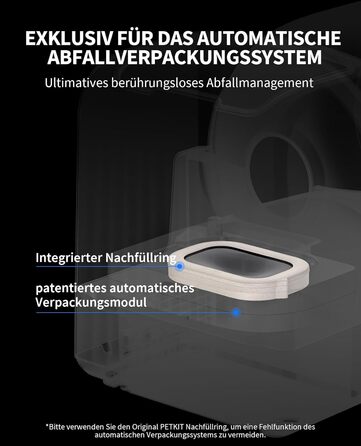 Пакети для котячого туалету PETKIT для PUROBOT Ultra, великої місткості, 4 рулони, мішки для сміття для автоматичних туалетів для котів