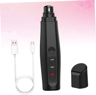 Електричний триммер для когтів домашніх тварин HEMOTON - для собак та котів. Безпечний та зручний у використанні. Чорний колір