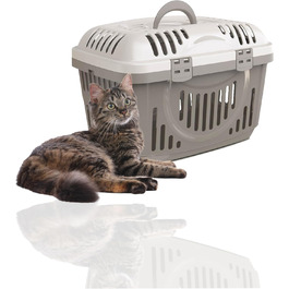 Транспортна переноска для котів Rohrschneider (сіра, велика) з ручкою