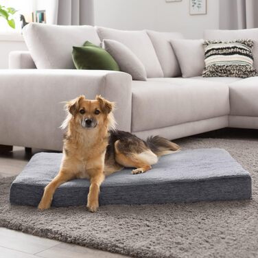 Ортопедичне собаче ліжко знімний та пральний чохол, вибір кольору та розміру, темно-сірий, XS