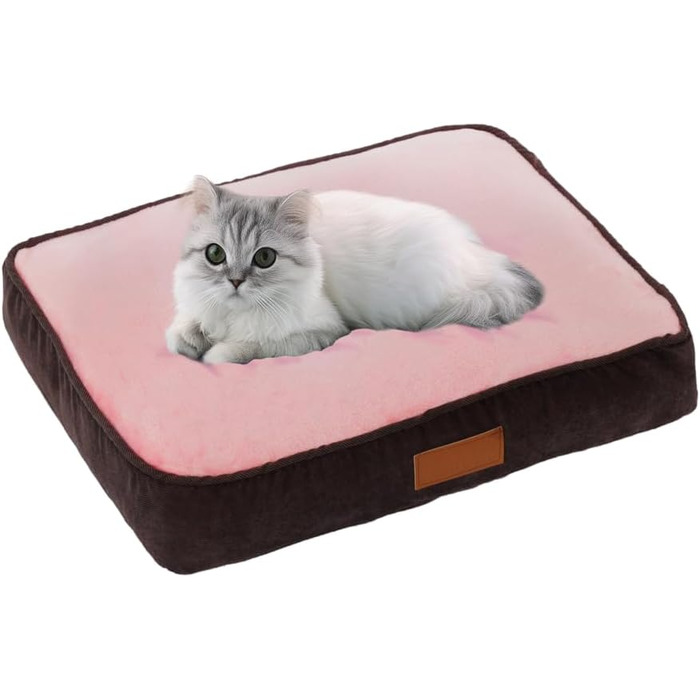 Клітка для собак Ellie-Bo, 71 x 48 см, лежанка, коричнева кордурна стінка та рожеве штучне хутро