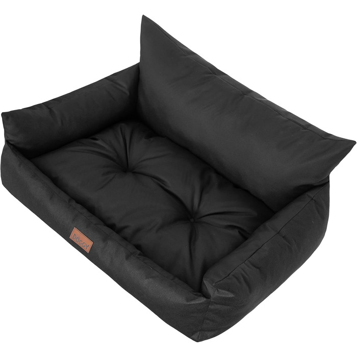 Водонепроникне ліжко для собак великих і середніх порід - диван-ліжко для собак Joker, знімний килимок, чорний колір, 64x49 см, Oeko-Tex сертифікат