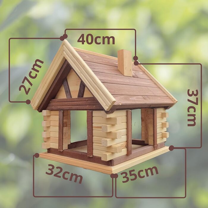 Дерев'яний годівничка для птахів VOGELHAUS, коричнева/натуральна