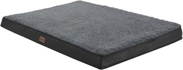 Ортопедичне ліжко для собак Juskys Milow 92x69 см, сіре, знімний і праний чохол, м'який та міцний матрац для середніх собак