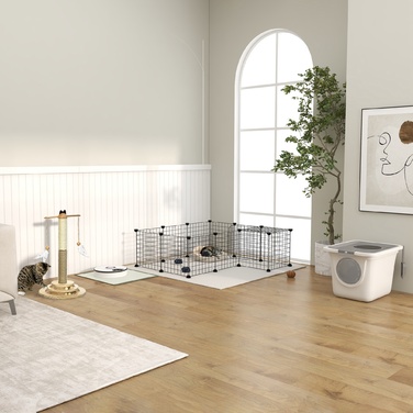 PawHut Cat Tower 56H см з 3-рівневим поворотним столом, дошкою для кігтеточок, іграшкою-м'ячем, кігтеточкою з натурального дерева для котів