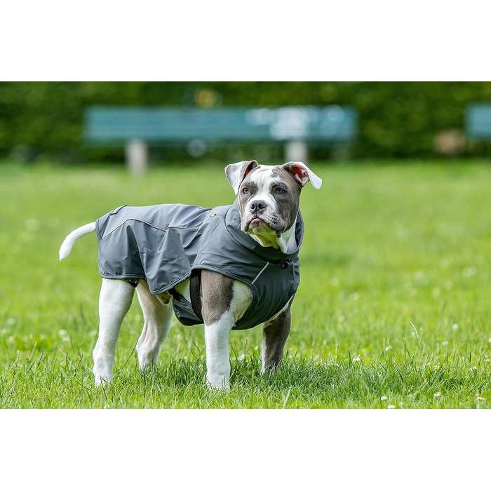 Водонепроникна куртка для собак CHIARA Finn, розмір XL, сірий колір. З флісовою підкладкою, відбиваючими смугами, для будь-якої породи. Машинне прання.