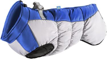 Зимова куртка для собак з металевою застібкою для повідка, водонепроникна, з наповнювачем, для великих собак (блакитна, 5XL для 30-40 кг)
