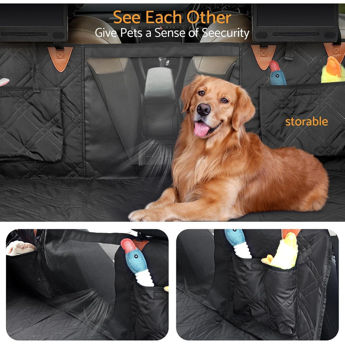 Захист для автосидіння для собак Maxetodo: водовідштовхувальний, антикіготковний, з сумкою та ременями безпеки. Підходить для всіх авто, SUV та вантажівок.