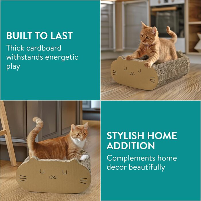 Навіс для котів Navaris - 2-в-1: когтеточка та лежанка - когтеточки для котів, лежанка для котів, товстий картон, захист меблів