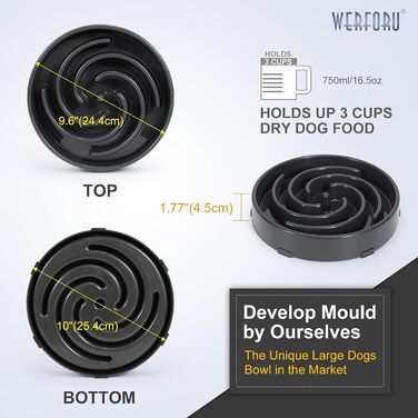 Навчальний миска для собак, повільне годування, анти-заковтування, інтерактивна, безпечна, міцна, екологічна, темно-сіра