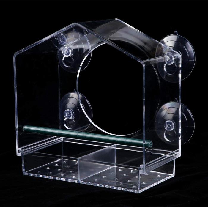 Годівниця для птахів AMSAMOTION на вікно з присосками, годівник для диких птахів, акрил