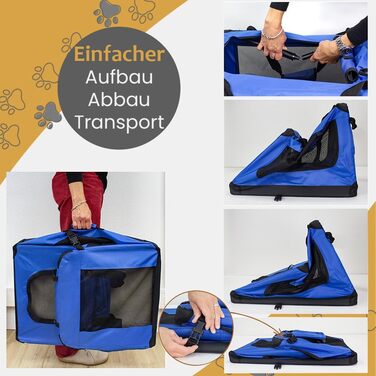 Транспортна переноска для собак та котів Petigi (M, 60x42x45 см, блакитна) - переноска-ліжко для авто