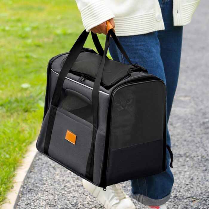 Транспортна сумка для кота/маленького собаки, складана переноска для тварин, автотранспортна сумка з вентиляцією