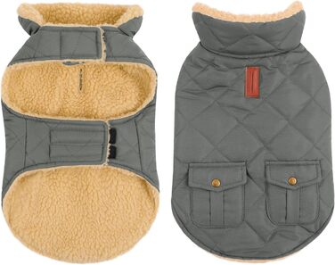 Зимовий теплий одяг для собак Citétoile: куртка з флісу для чихуахуа, такси та інших порід, сірий колір, розмір XS