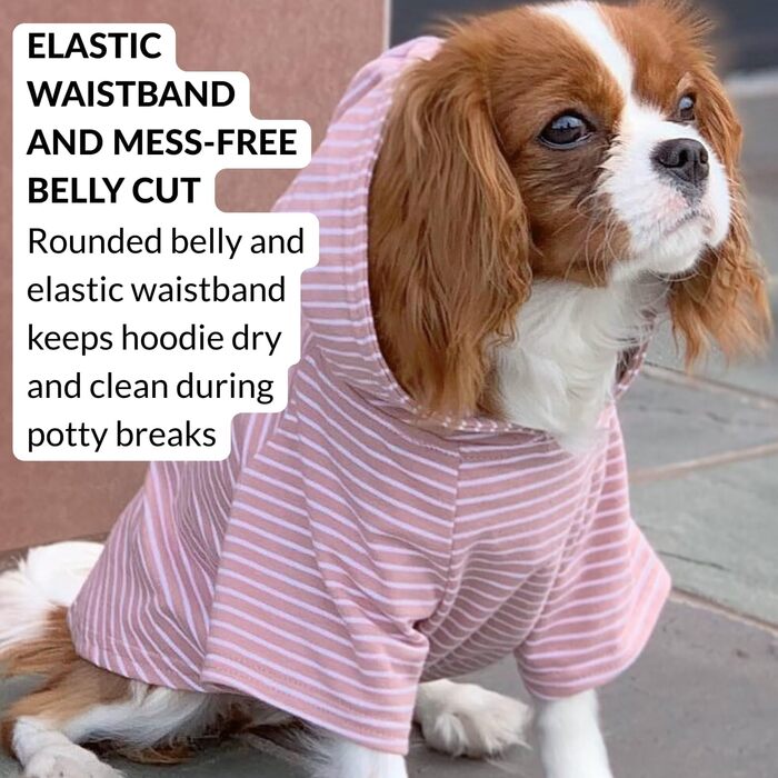 Світшот для собак Джанго, теплий, м'який, з капюшоном, для маленьких собак до 11,3 кг (Такса, цуценята), розмір S, колір: Blush Pink