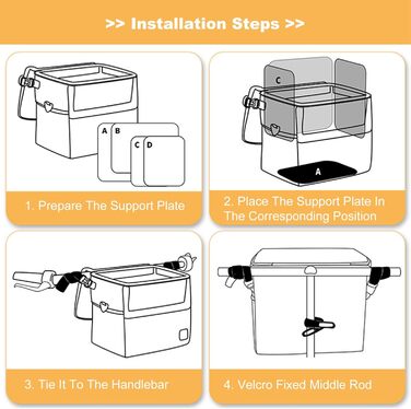 PETCUTE Кошик для собак на велосипед, з ременем безпеки, жовто-сірий, до 7.5 кг