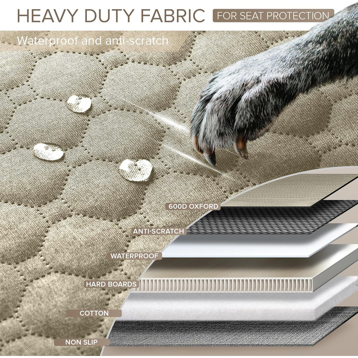 Подовжувач для заднього сидіння вантажівки XL для собак, жорстка підставка, чохол на сидіння для автомобіля для собак, міцна гамак для собак в автомобілі, водонепроникні чохли для сидінь для домашніх тварин для вантажівок, F150, Ram1500 та великі SUV, сір