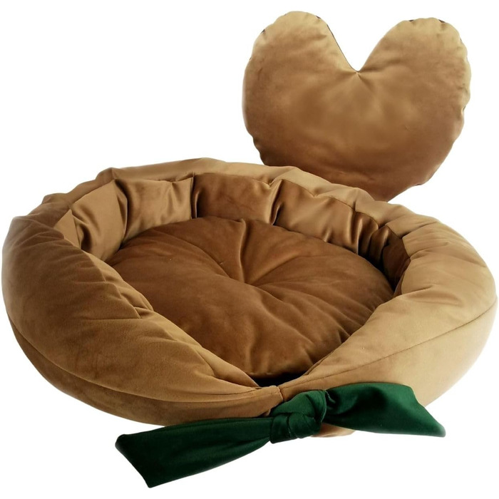 М'яке подушко-ліжко для собак Love Gifts® | Опорне ліжко для собак середніх та маленьких порід | Коричневе