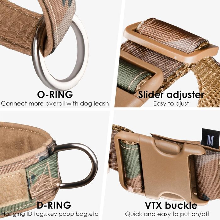 Нашийник для собак Eeyfarog No Pull, антинатяжний, для собак середніх та малих порід, світловідбиваючий, регульований, синій (M, обхват грудей 53–70 см)