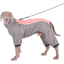 Зимовий теплий одяг для собак з отвором для повірця, вітронепроникна куртка для собак, зимовий одяг для малих, середніх та великих собак (2XL, Рожевий) 2XL Рожевий