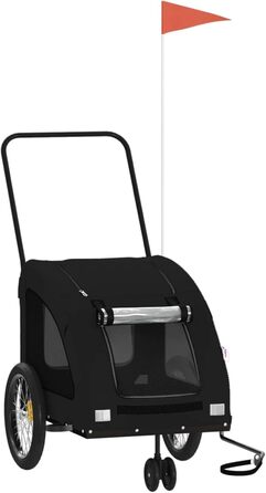 Причіп для собак Robuster Oxford, чорний, сталь, PVC, вантажопідйомність 45 кг, 68 x 137 x 72 см