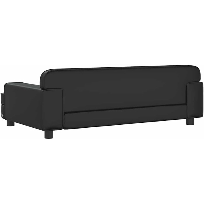 Ляжка для собак, м'яка подушка для собак, диван-софа для маленьких собак, лежанка для домашніх тварин, лежанка для котів, чорна штучна шкіра, 90 x 53 x 30 см