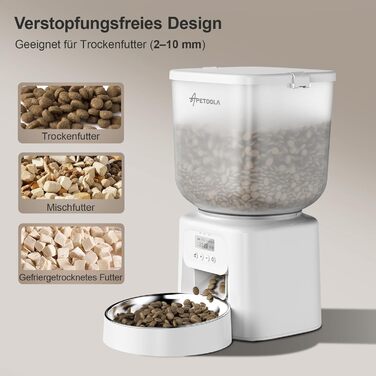 Автомат годування котів з камерою, розумний автомат для котів, 5л, 1-6 прийомів їжі, для котів та середніх тварин (з кнопками)