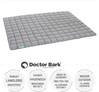 Лежак для собак Doctor Bark XXL, м'який, міцний, світло-сірий, для великих порід, для дому та вулиці, пральний до 95°C