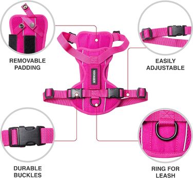 Шлея для собак Best Pet Supplies Voyager Freestyle 4-в-1, регульована, знімна підкладка, для малих і великих порід, червона, XS