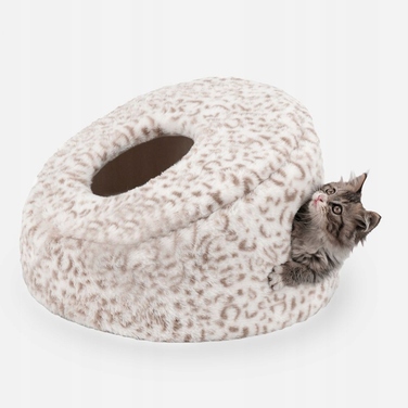 Ліжко-будиночок для котів CAVE Carinio: тепла лежанка-печера з двома входами, 48×48×29 см