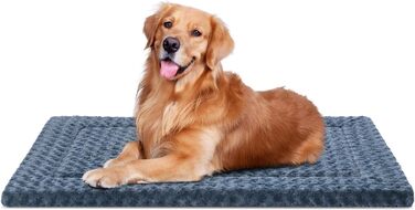 Килимок для собак, миючий, двосторонній, м'який, пухнастий, з антиковзаючою основою, для великих собак, 129 x 73 x 3,8 см, сірий