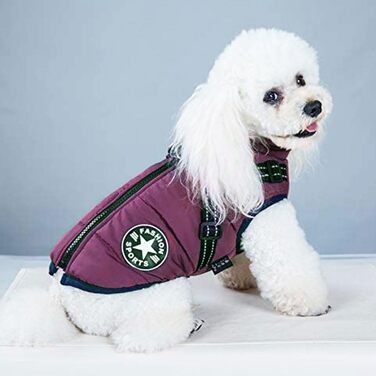 Водонепроникний теплий жилет для собак - теплий одяг для маленьких собак з D-порогом (фіолетовий, 2XL)