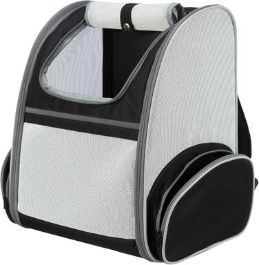 Рюкзак для собак TRIXIE Chloe, 39 × 43 × 27 см, світло-сірий/чорний