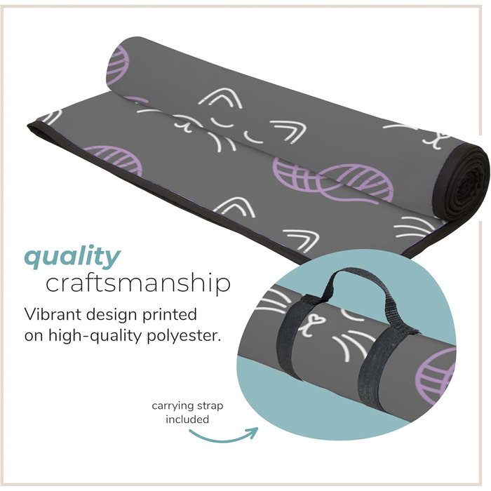 Килимок для тварин на вулицю та в будинок, 127 x 152,4 см, зручний, водонепроникний, для пікніків та подорожей, складаний, сірий, орхідея