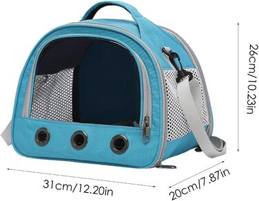 Переносна клітка для птахів Vogeltransport - легкий рюкзак для папуг, хамстерів, малих птахів. Атмосвітний, складаний дизайн, блакитний колір