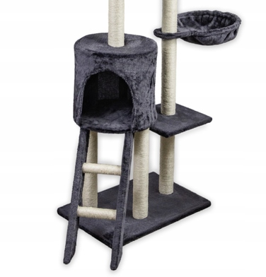 Високий кігтеточка-комплекс для котів Pet HOBBY, сірий, 5 рівнів, 140 см